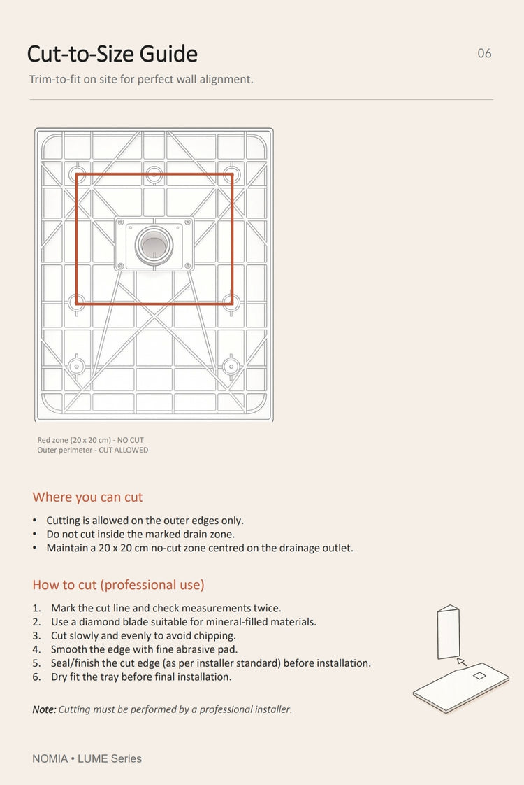 LUME SLIM WHITE SHOWER TRAY
