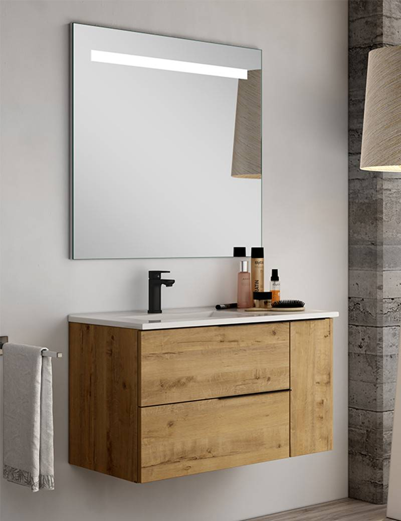 BLACK CAPRI 100X45X48CM CABINET WITH 2 DRAWERS & 1 DOOR ROBLE OSTIPPO