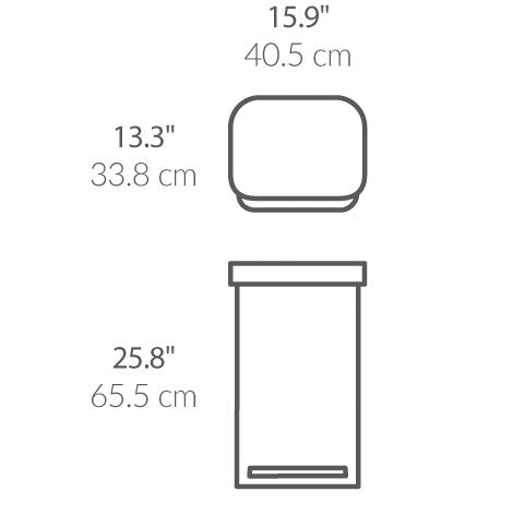 SIMPLEHUMAN 45L MATTE BLACK STAINLESS STEEL BIN