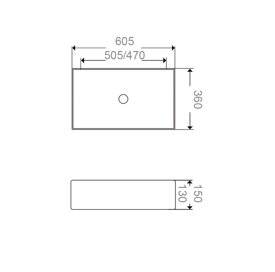 WHITE MATTE ART BASIN 475x360x130MM