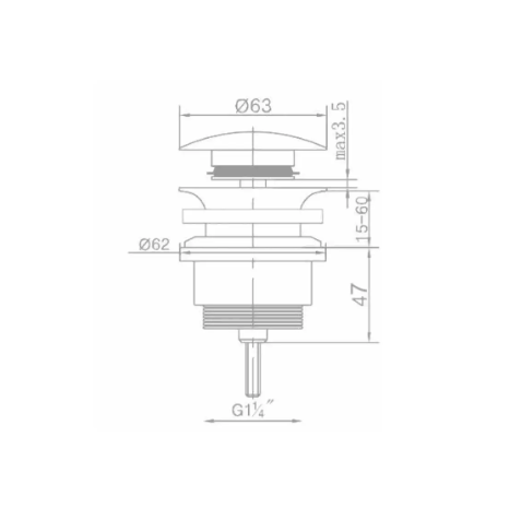 BRUSHED COPPER UNIVERSAL CLICK-CLACK VALVE