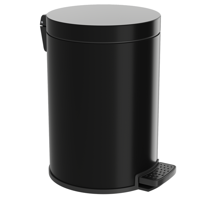 BLACK ROUND REFUSE BIN 6LT