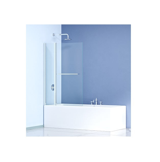 DOUBLE SQUARE BATH SCREEN CLEAR GLASS HEIGHT 140CM