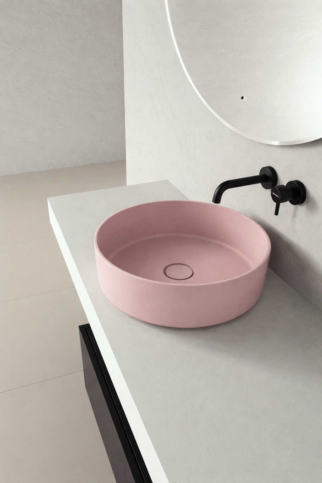 NOEMI PINK ROUND BASIN 44X44X16CM