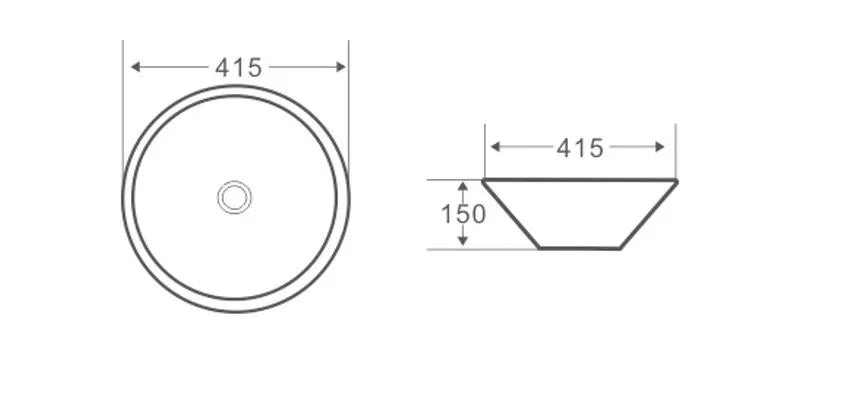 DORVAL ROUND ART BASIN ᴓ415x150MM