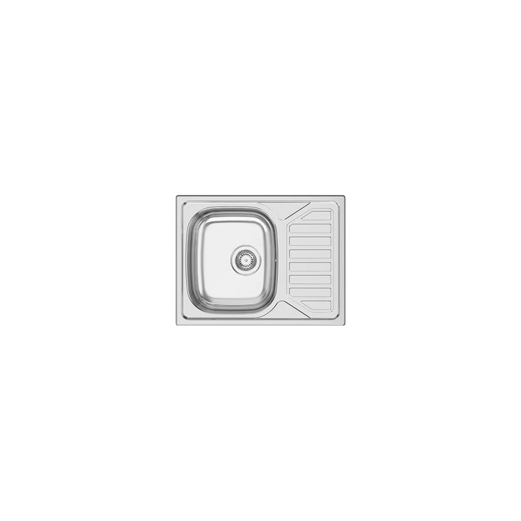 OKIO LINE S/STEEL SINK WITH OVERFLOW & SYPHON 65X50
