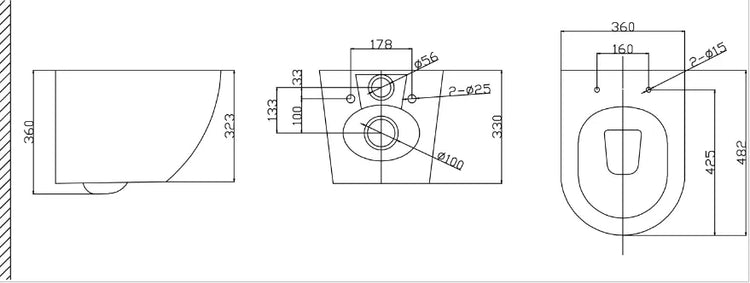 NAXOS RIMLESS WALL HUNG TOILET