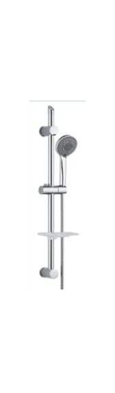 EURODOMUS UNIVERSAL SHOWER SET HAND SHOWER 3 SPRAY FUNCTION, FLEXIBLE HOSE & SOAP DISH CHROME
