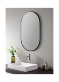 OVAL MIRROR WITH BLACK FRAME 50x100CM