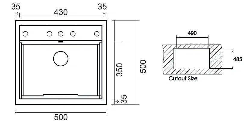 KITCHEN SINK BOWL SQUARE