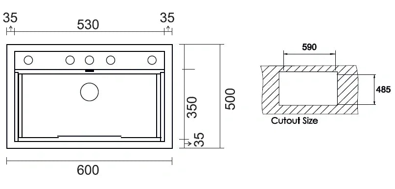 KITCHEN SINK BOWL SQUARE