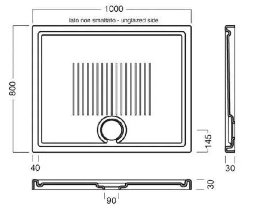 HATRIA SHOWER TRAY PORCELAIN
