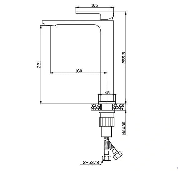 VEGA TALL BLACK BASIN MIXER