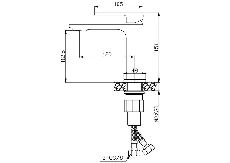VEGA BLACK BASIN MIXER