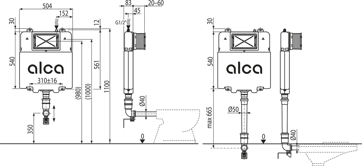 BASICMODUL SLIM WC WALL CONCEALED TANK