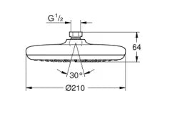 GROHE TEMPESTA 210 HEAD SHOWER 1 SPRAY