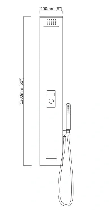 GITE BLACK SHOWER PANEL