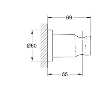 GROHE RAINSHOWER WALL HAND SHOWER HOLDER PHANTOM BLACK