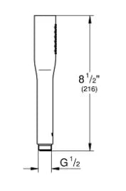 GROHE EUPHORIA COSMOPOLITAN STICK HAND SHOWER 1 SPRAY PHANTOM BLACK
