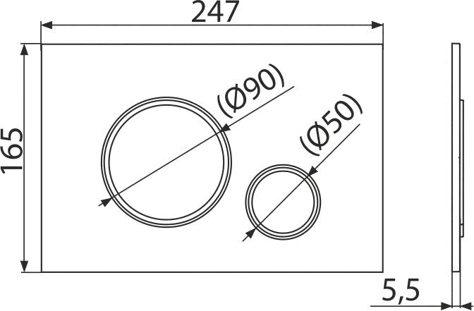 FLUSH PLATE THIN WHITE-CHROME POLISHED (ALCADRAIN)