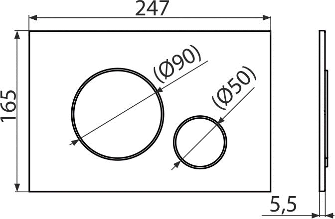 FLUSH PLATE THIN BLACK MATT (ALCADRAIN)