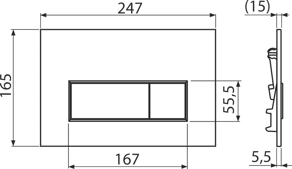 FLUSH PLATE THIN CHROME MATT (ALCADRAIN)