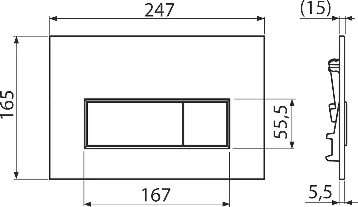 FLUSH PLATE THIN CHROME POLISHED (ALCADRAIN)