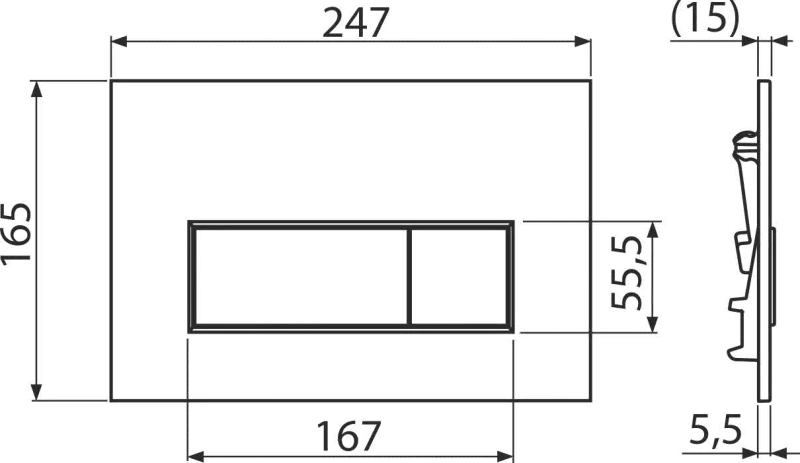FLUSH PLATE FOR PRE-WALL INSTALLATION SYSTEMS GUN METAL MAT (ALCADRAIN)