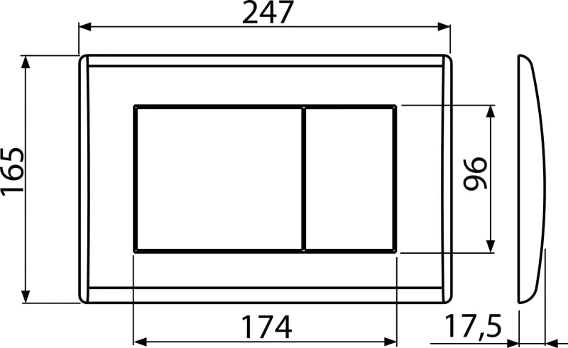 FLUSH PLATE BASIC CHROME POLISHED (ALCADRAIN)