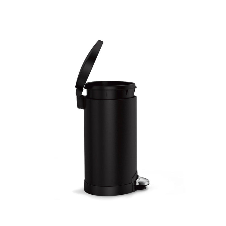 Simplehuman CW2097 6L semi-round pedal bin in matte black steel