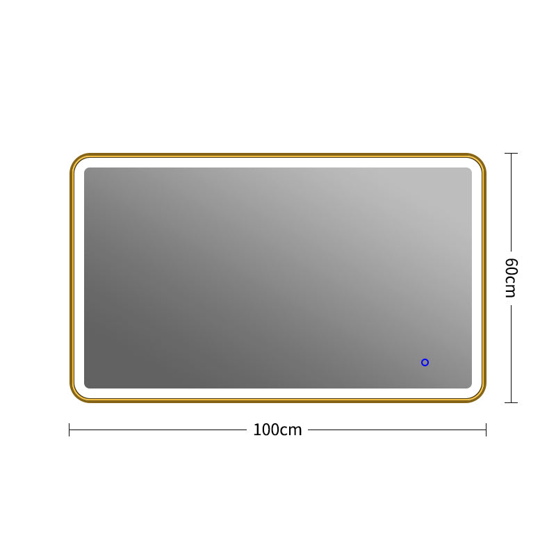 LED MIRROR WITH GOLD FRAME 60x100CM