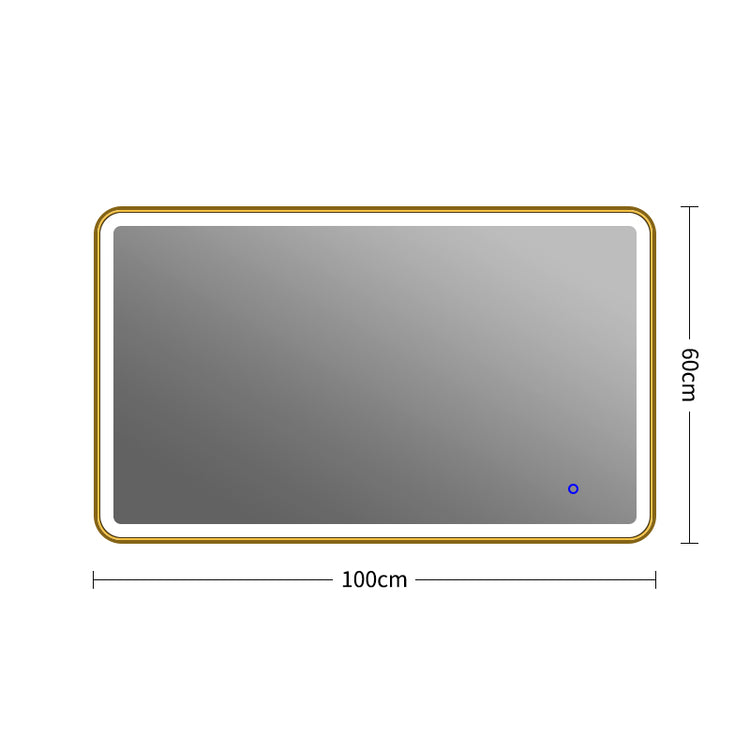 LED MIRROR WITH GOLD FRAME 60x100CM
