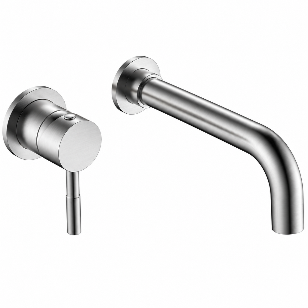 SKY TOP BASIN MIXER WALL 2-HOLE S/S SATIN