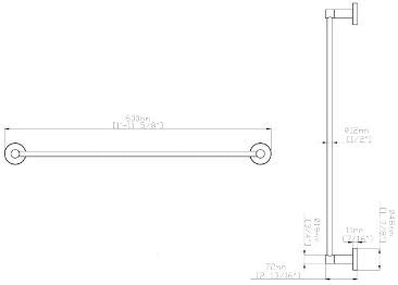SKY HOTEL TOWEL RAIL – Chrome — technical drawing