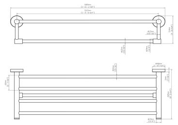 SKY HOTEL BATH TOWEL HOLDER – Chrome — technical drawing