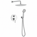 SKY COOL CONCEALED SHOWER MIXER SET 250MM SHOWER HEAD, SHOWER ARM, HOOK, FLEXIBLE, HAND SHOWER BRASS CHROME