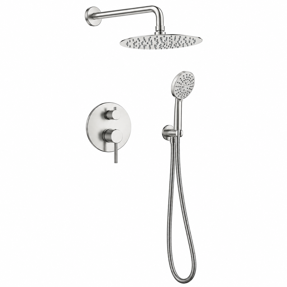 SKY COOL CONCEALED SHOWER MIXER SET 250MM SHOWER HEAD, SHOWER ARM, HOOK, FLEXIBLE, HAND SHOWER BRASS STEEL
