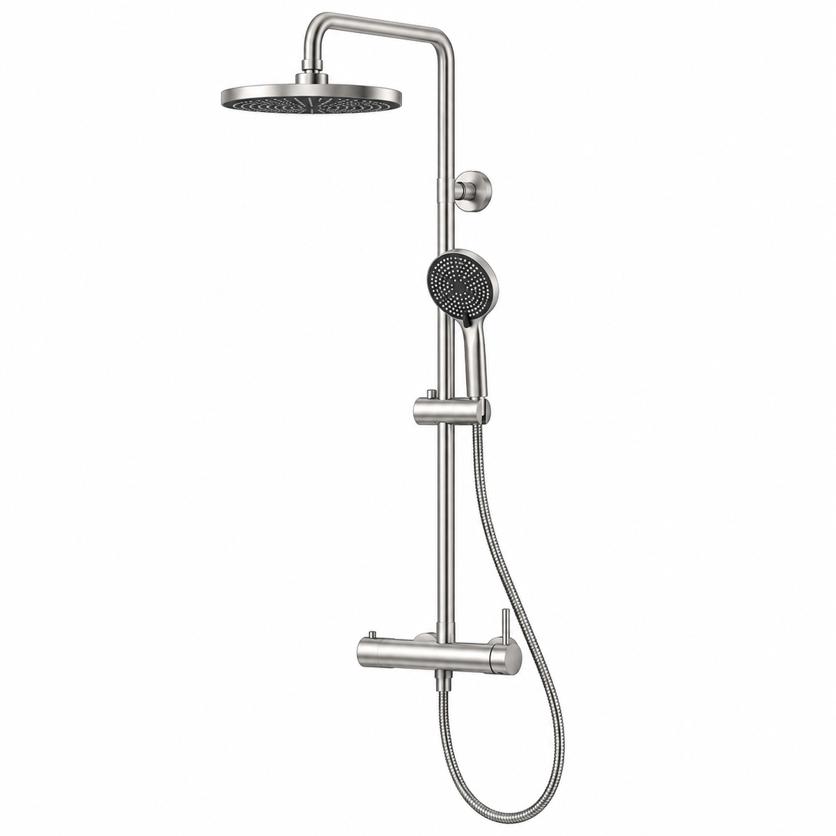 SKY COOL RAINSHOWER SYSTEM MIXER 250MM SHOWER HEAD BRASS SATIN