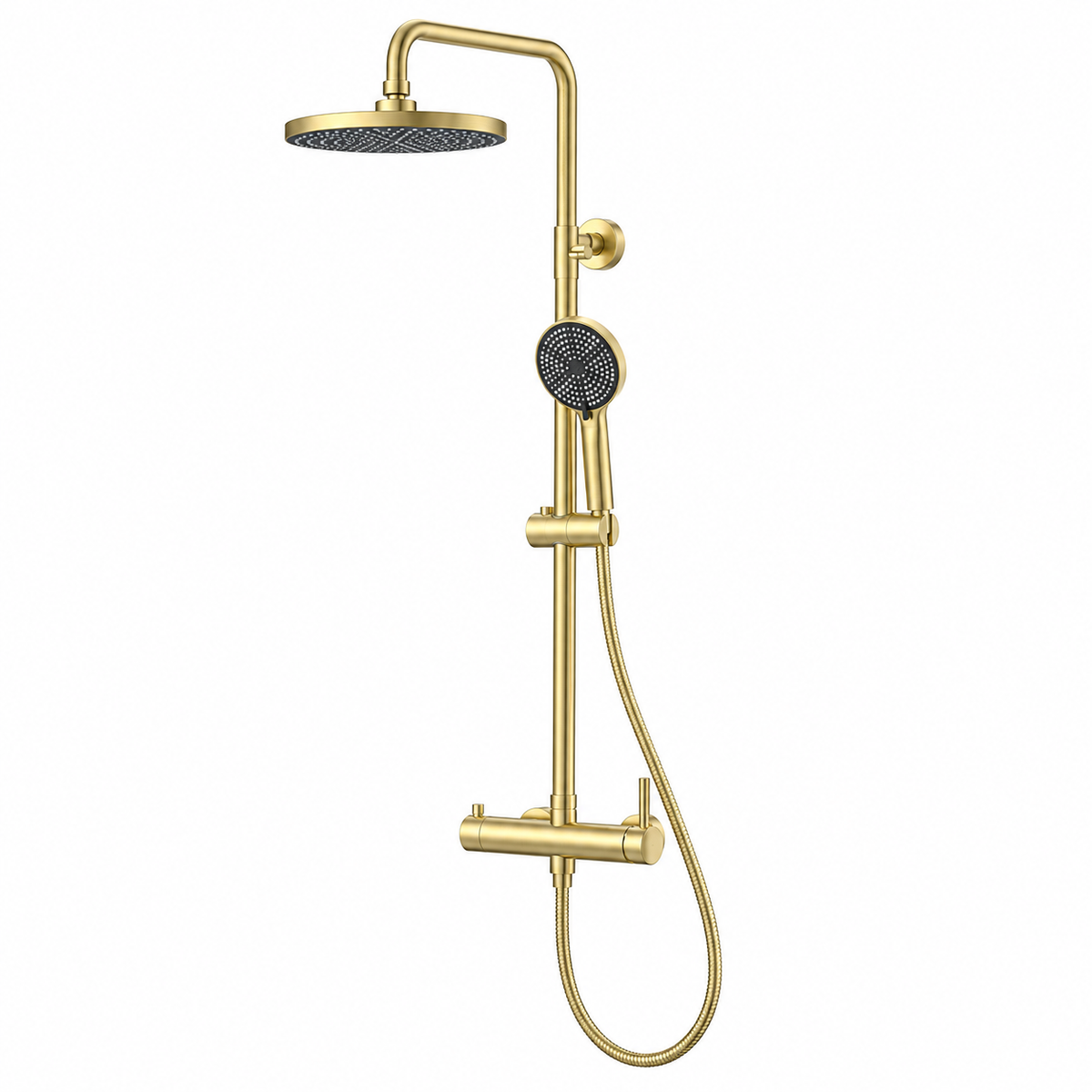SKY COOL RAINSHOWER SYSTEM MIXER 250MM SHOWER HEAD BRASS BRUSHED GOLD