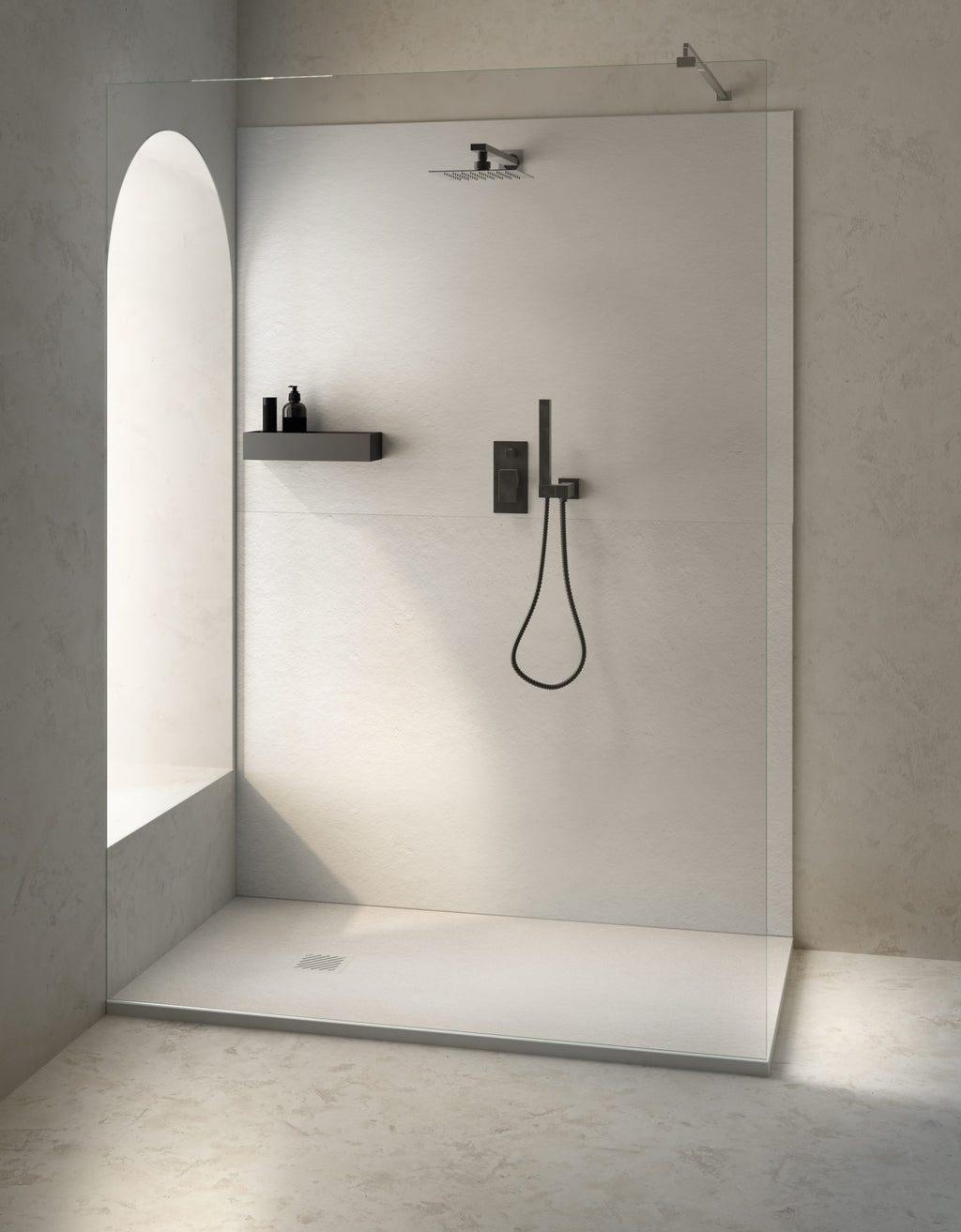 Slate anti-slip shower tray