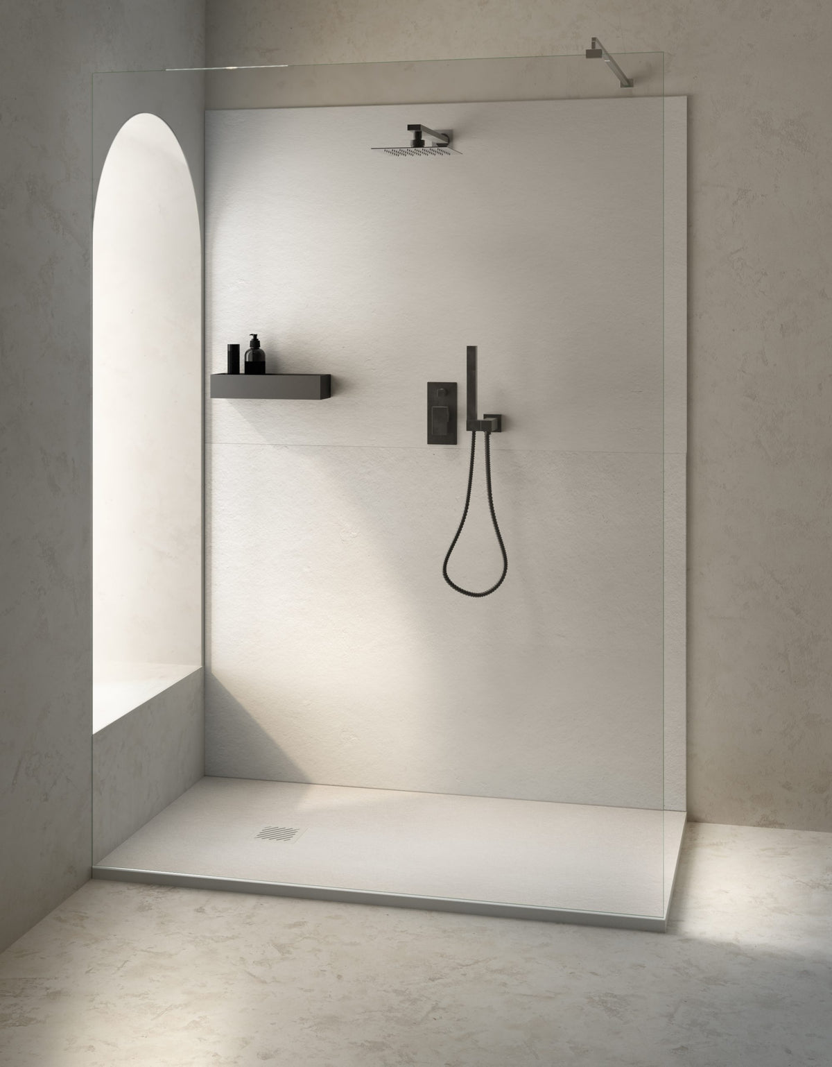 Slate anti-slip shower tray