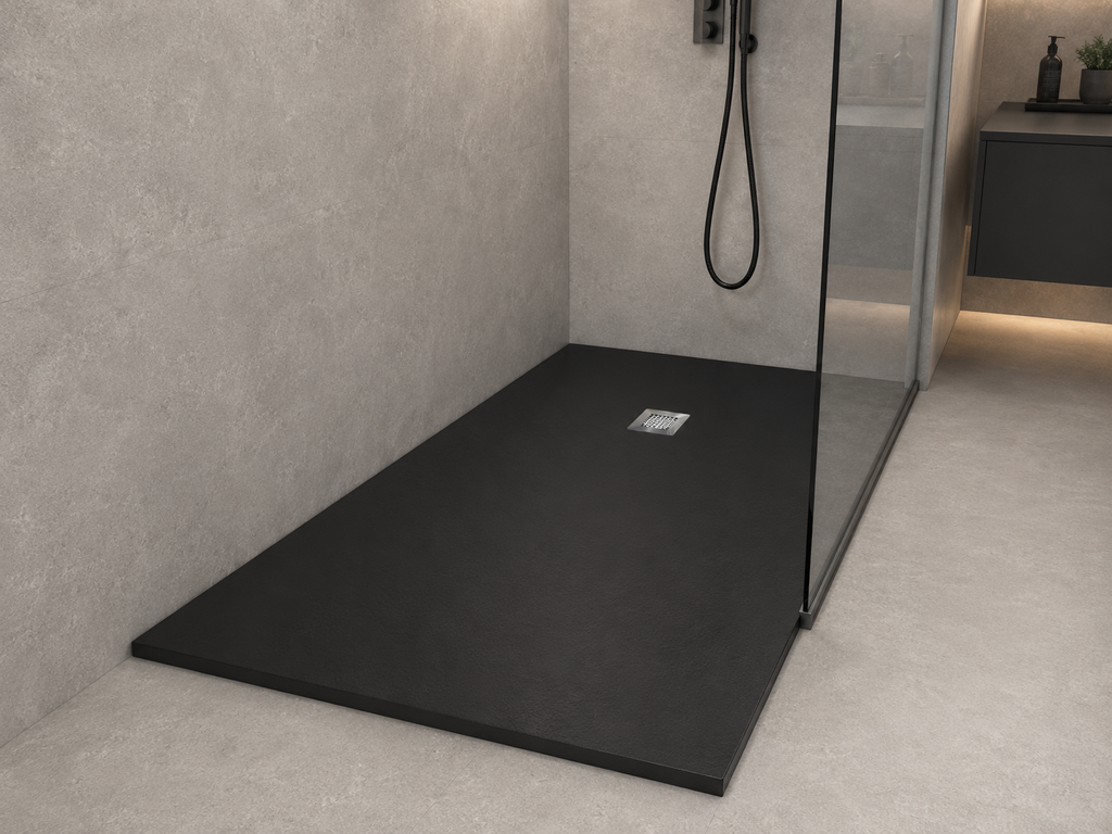 Slate anti-slip shower tray