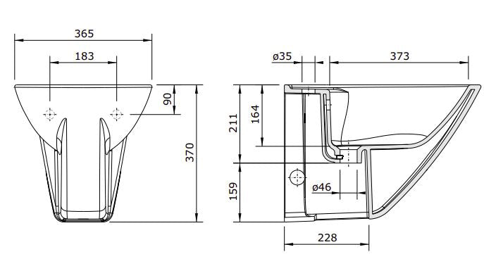 SND859(110450) CETUS WALL HUNG BIDET