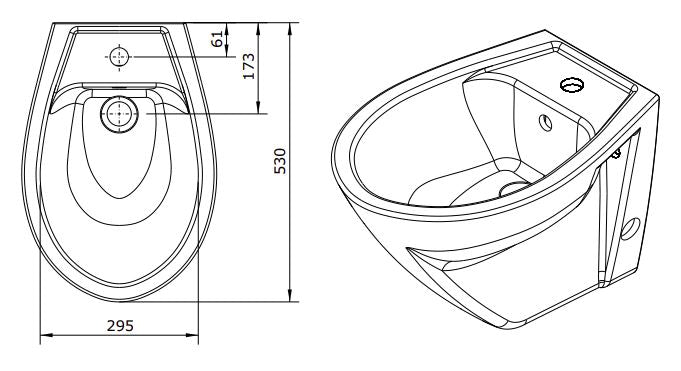 SND859(110450) CETUS WALL HUNG BIDET