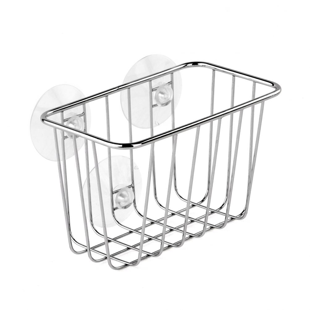 TATAY KROM RECTANGULAR WIRE SHELF WITH SUCTION PAD 19X19X10CM CHROME