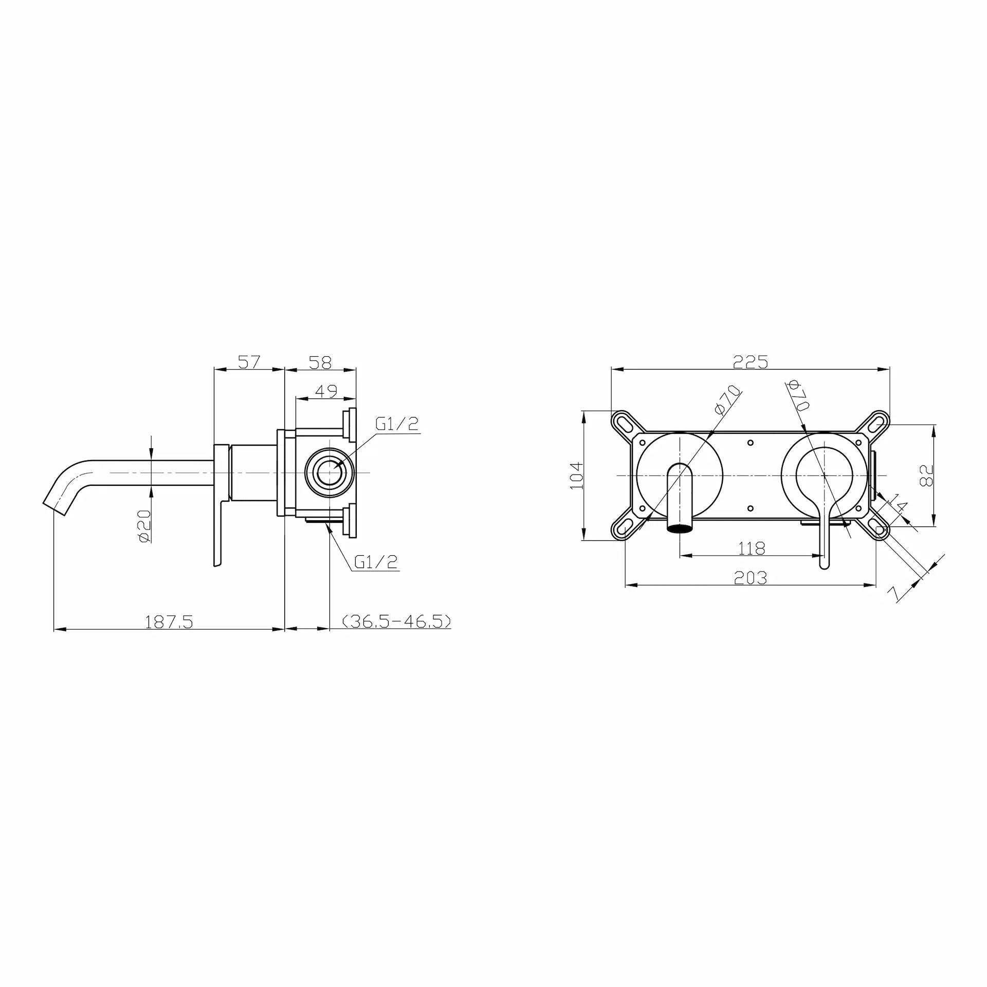 ERA BRUSHED NICKEL CONCEALED BASIN MIXER