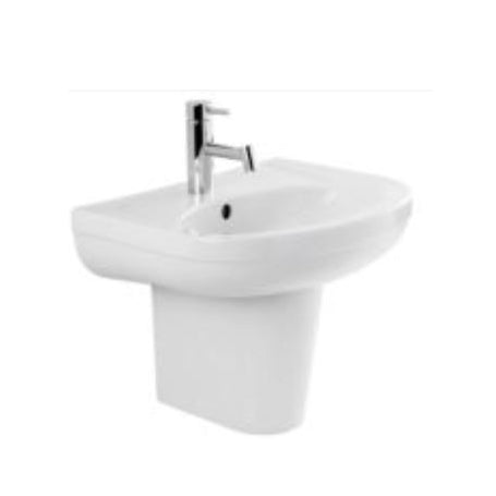 (103300 & 103220) AVEIRO WALL HUNG BASIN WITH HALF PEDESTAL 550x455x150MM