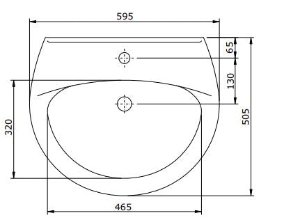 (103310) AVEIRO WALL HUNG BASIN 595x505x150MM