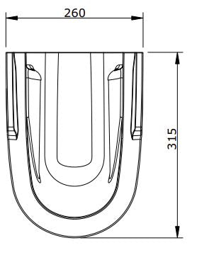(103220) AVEIRO WALL HUNG HALF PEDESTAL 315x260x360MM