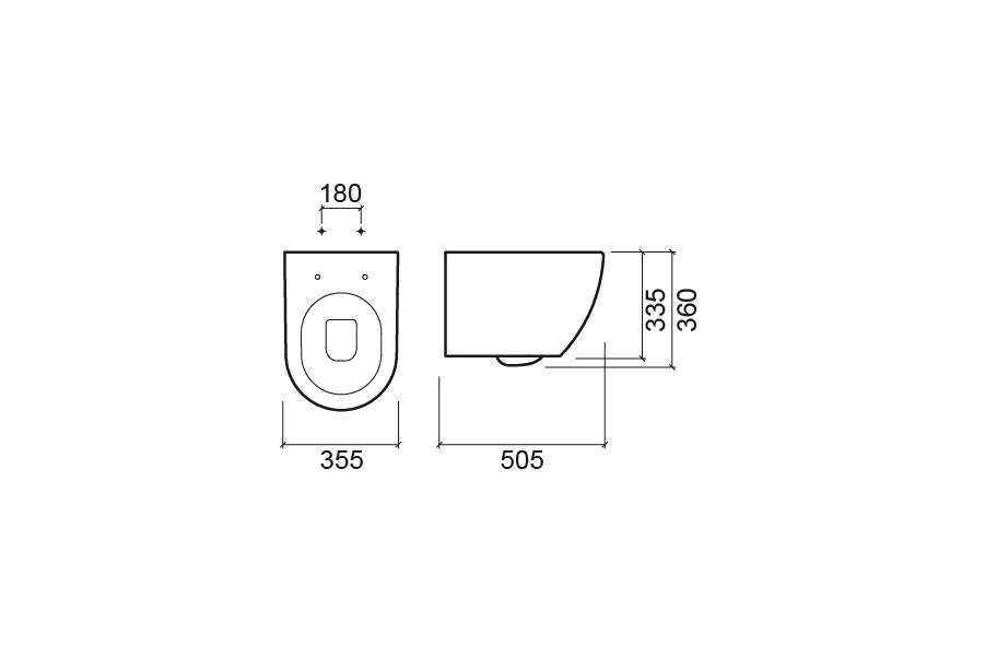 SND124 (137034004) SANIBOLD RIMFLUSH WALL HUNG TOILET WITH HIDDEN FIXINGS
